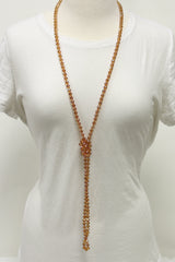 NK-2244 IRI RUST 60" hand knotted glass bead necklace