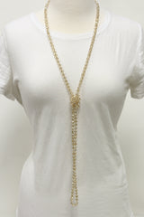 NK-2244 GOLD 60 hand knotted glass bead necklace