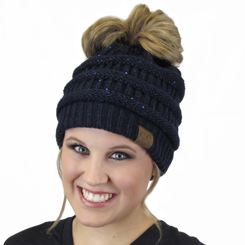 MB-730 SEQUIN BEANIE NAVY – girliegirloriginals