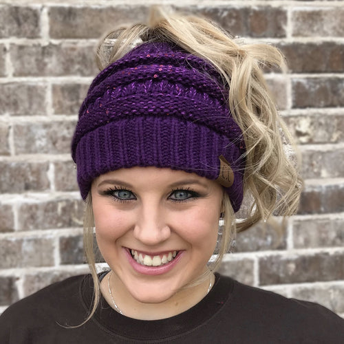 MB-730 SEQUIN BEANIE DARK PURPLE – girliegirloriginals
