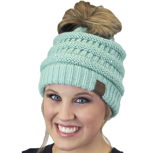 MB-730 SEQUIN BEANIE MINT