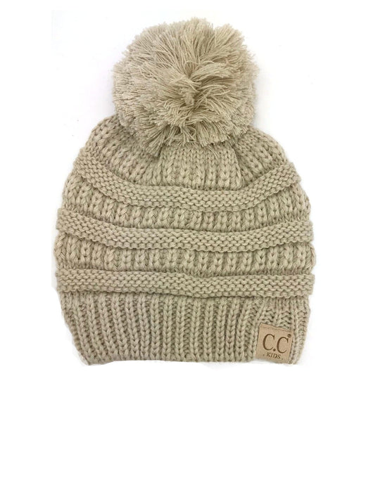 YJ-847 POM Beige Kid Beanie