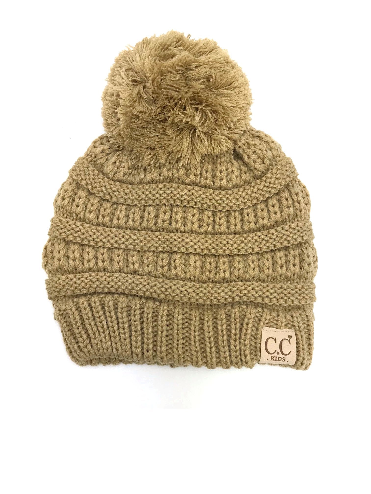 YJ-847 POM Camel Kid Beanie