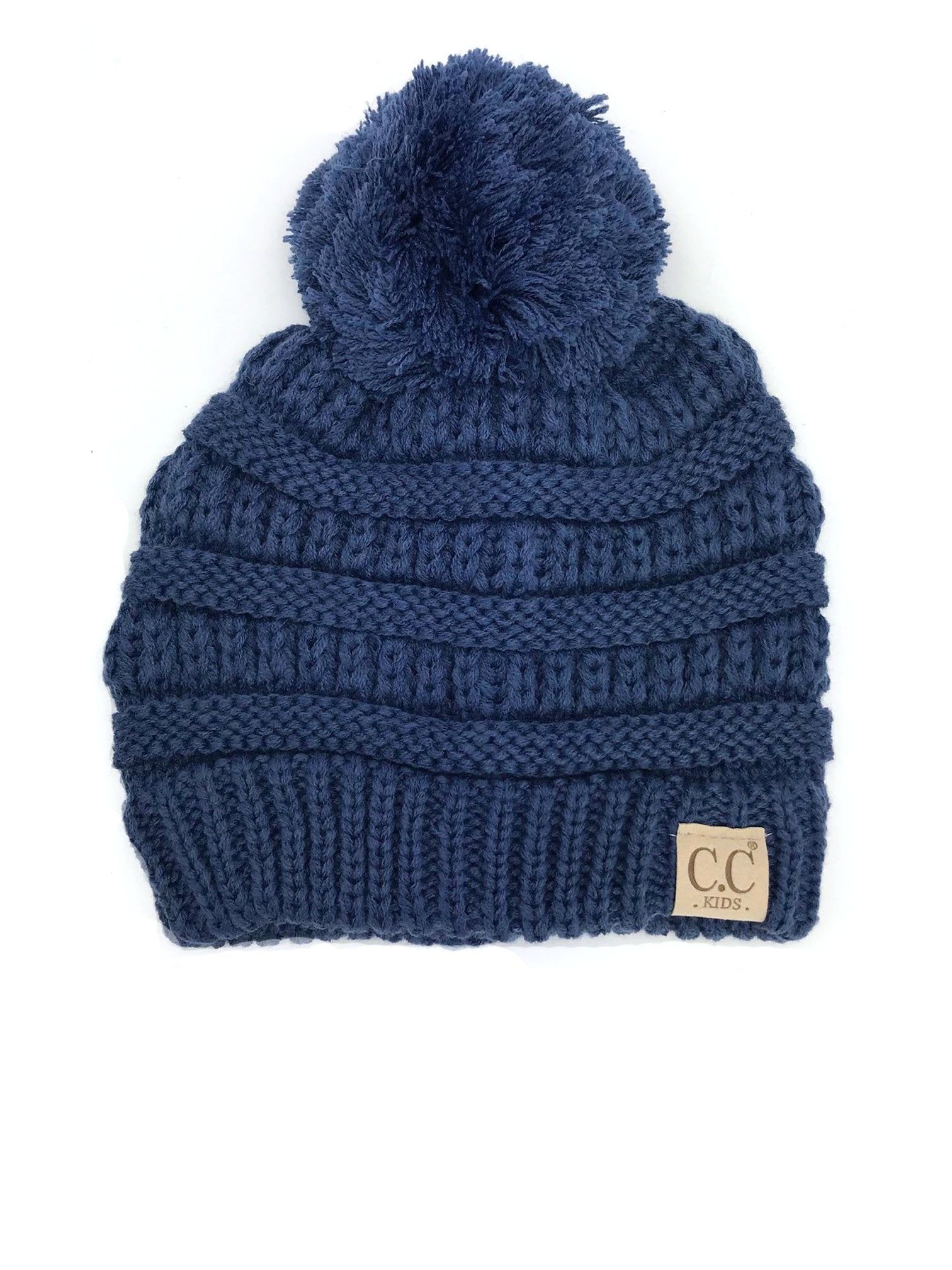 YJ-847 POM Dark Denim Kid Beanie