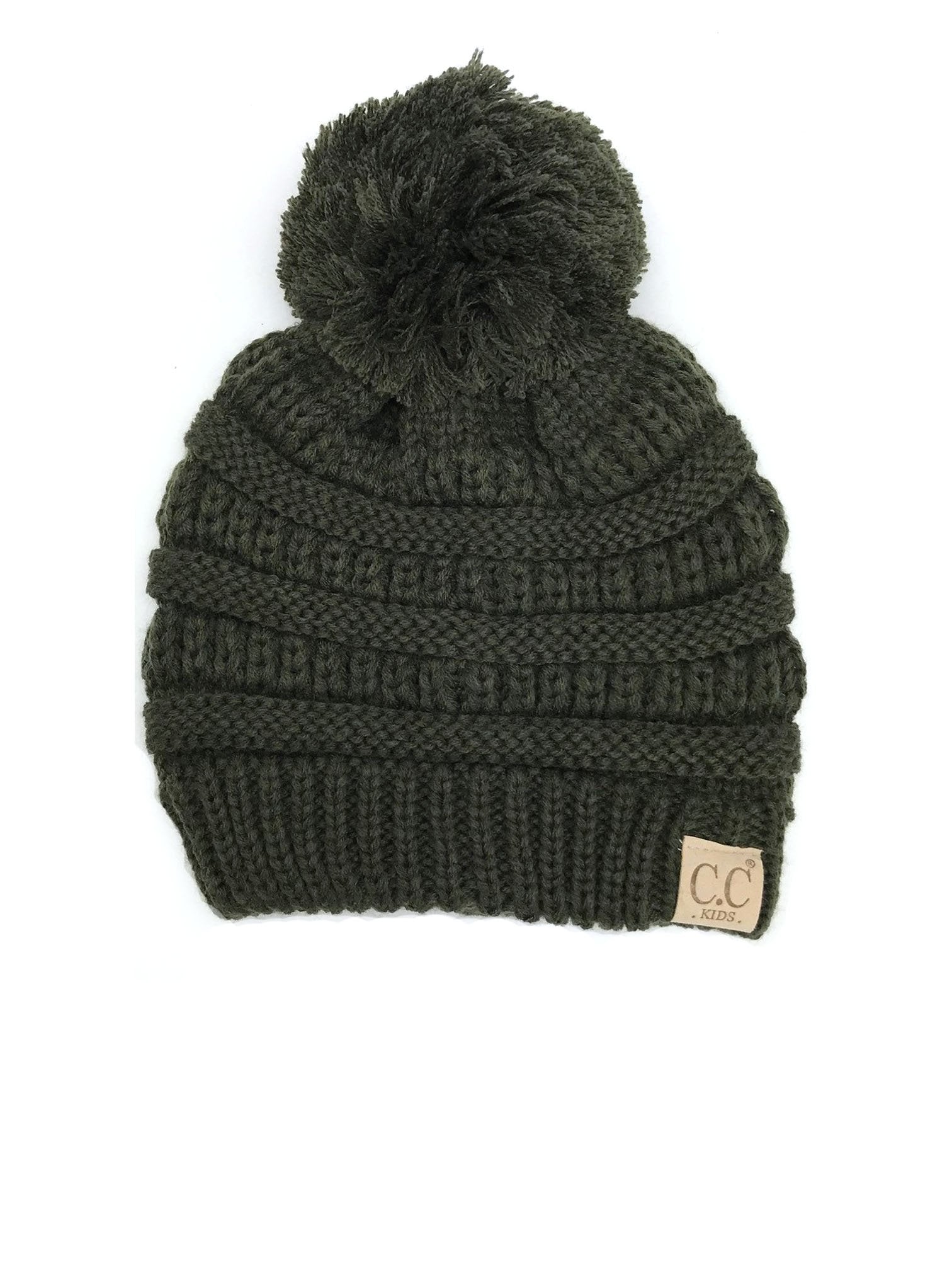 YJ-847 POM New Olive Kid Beanie