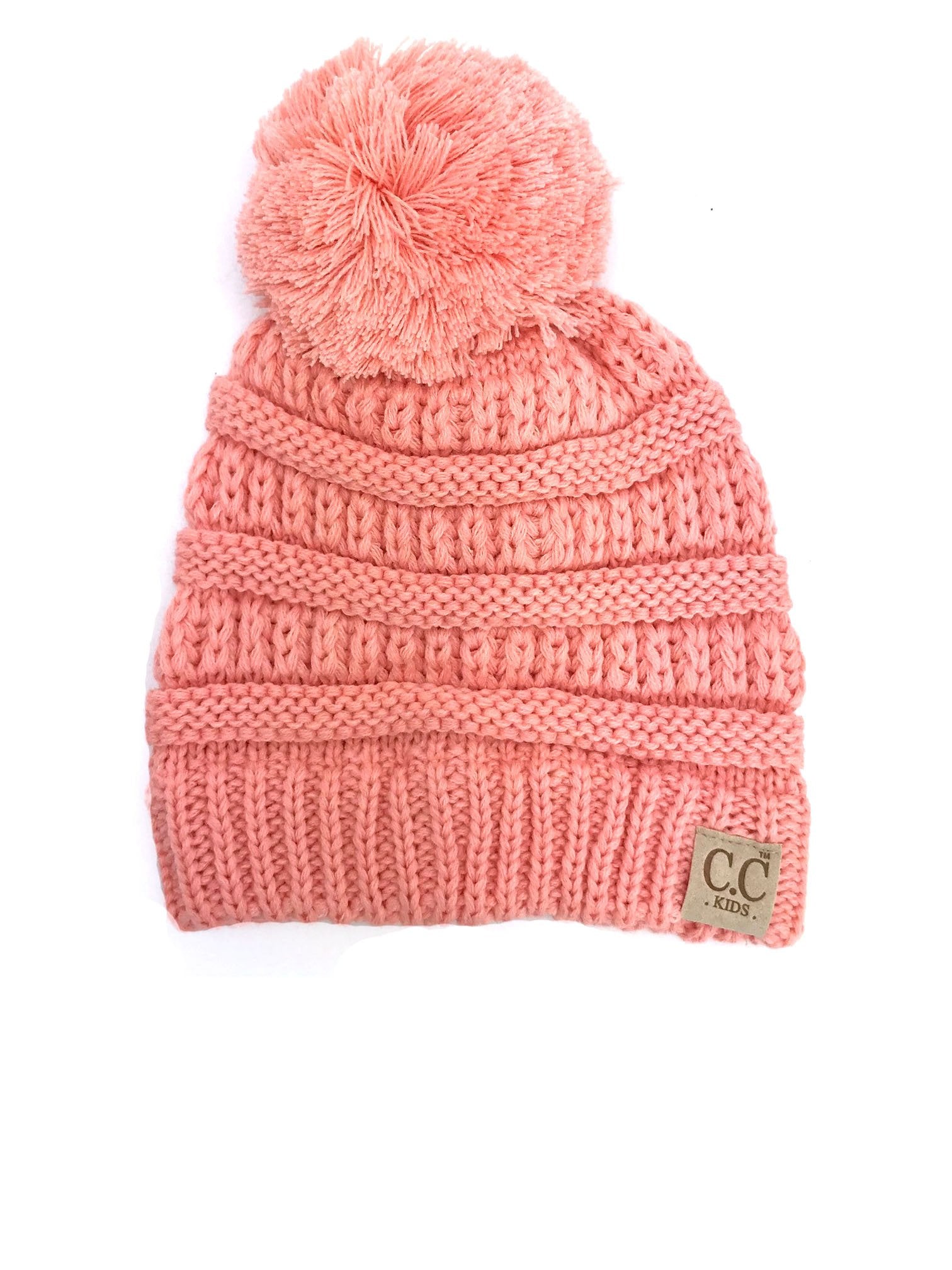 YJ-847 POM Peach Kid Beanie