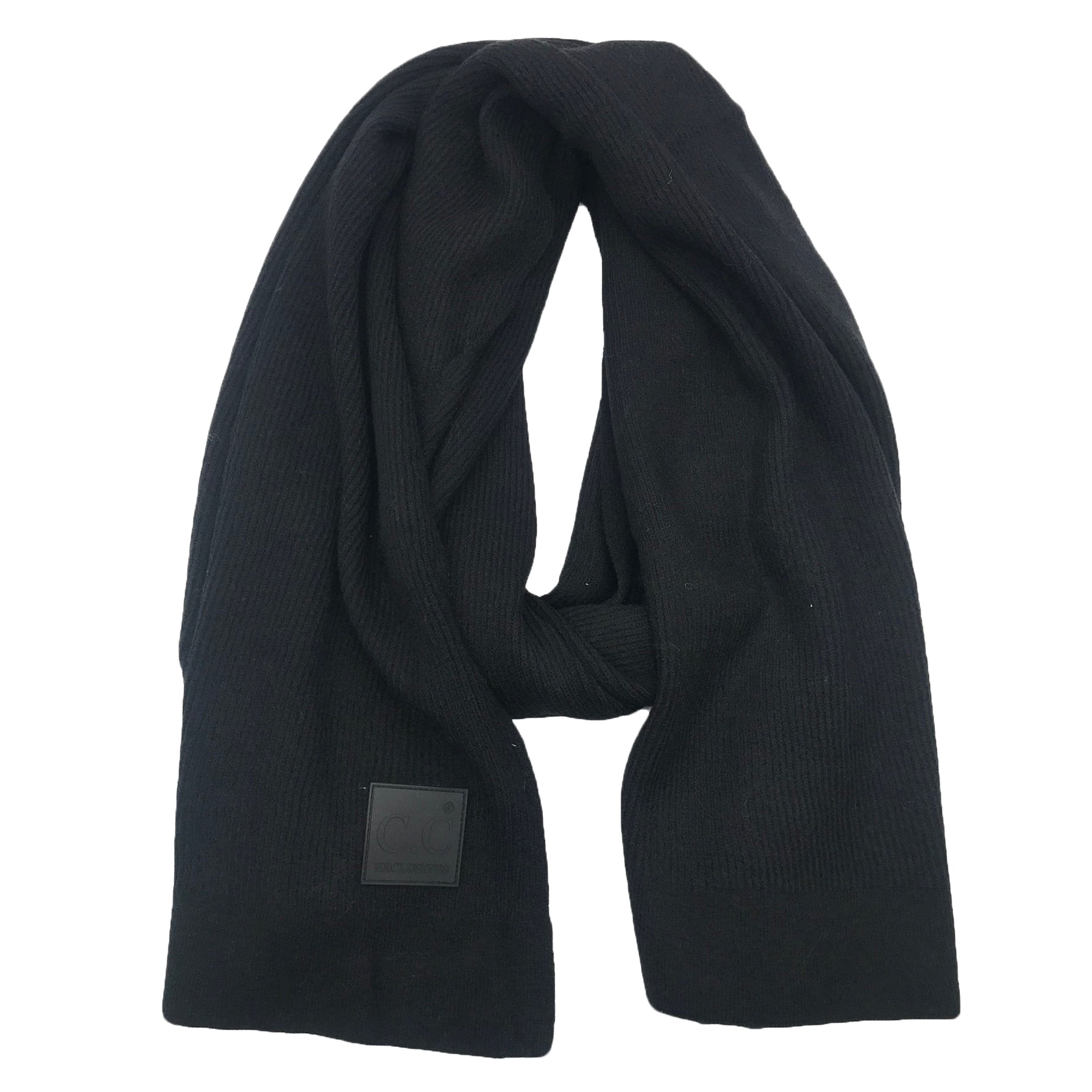SF-7007 Rubber Patch Scarf Black