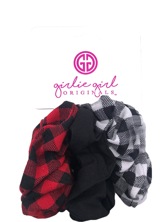SCR-35-Check Assorted Scrunchies