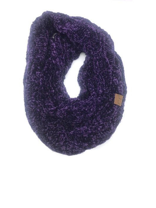 SF-30 DARK PURPLE VELOUR SCARF