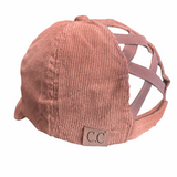 BT-937 Corduroy Criss Cross Cap Taupe