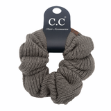 SCR-04 C.C KNIT SCRUNCHIE EARTH GREY