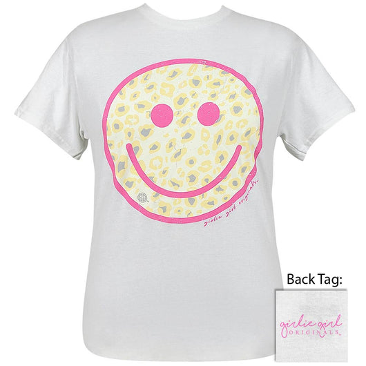 Happy Face Pink Leopard White SS-2499
