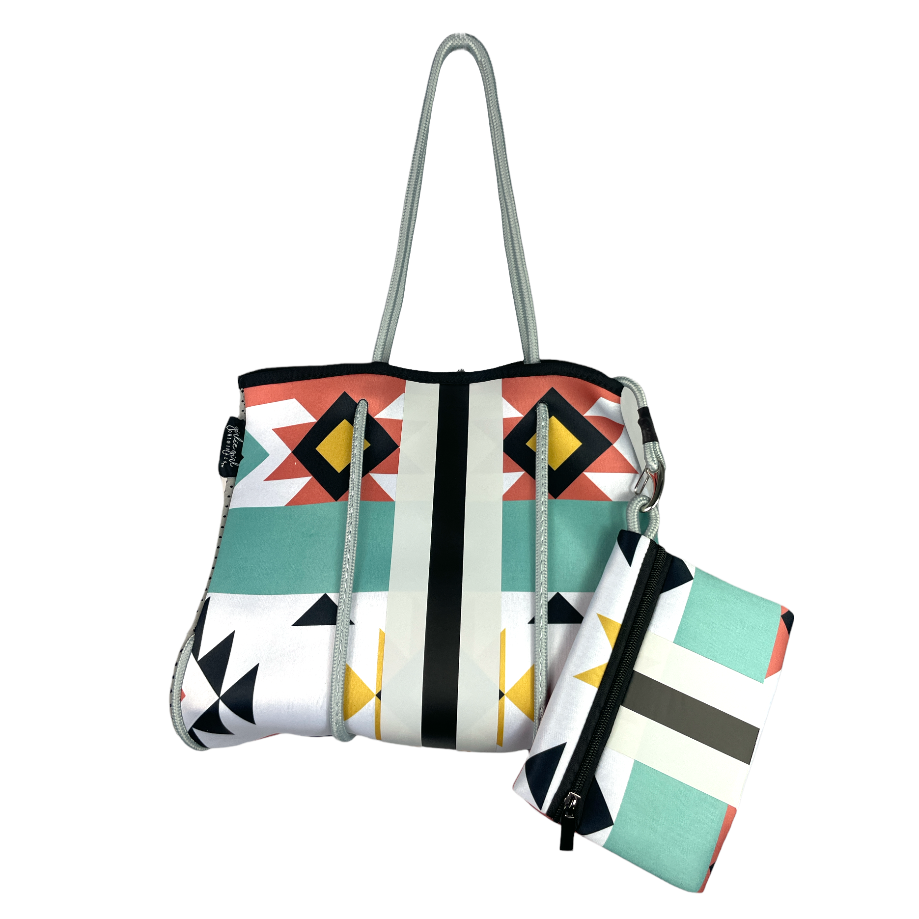 NP-4500 Aztec Grey Stripe Neoprene Tote Bag