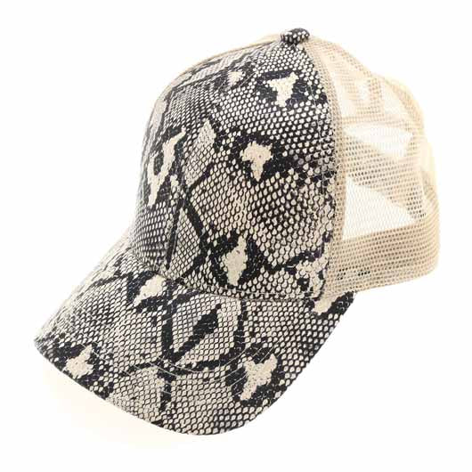 BT-2410 Snake Skin Pony Caps Natural