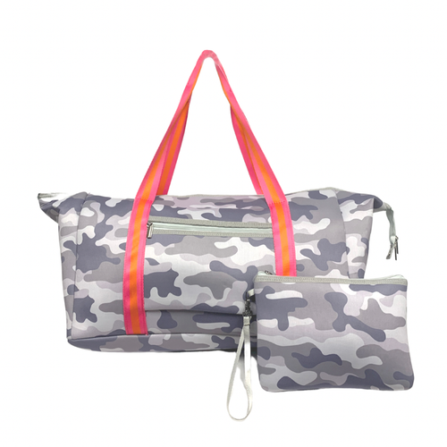 NP-6503DB Neoprene Duffle Bag Gray Camo – girliegirloriginals
