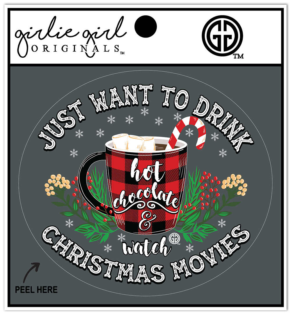 Decal/Sticker Hot Chocolate and Christmas 2447