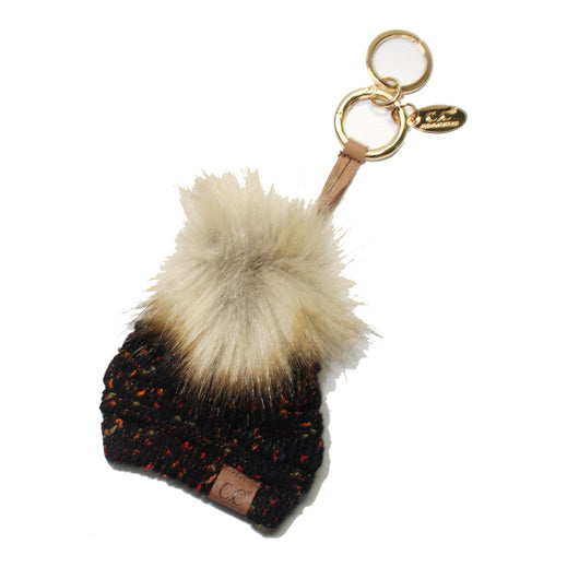 KB-33 Black Speckled Beanie Keychain