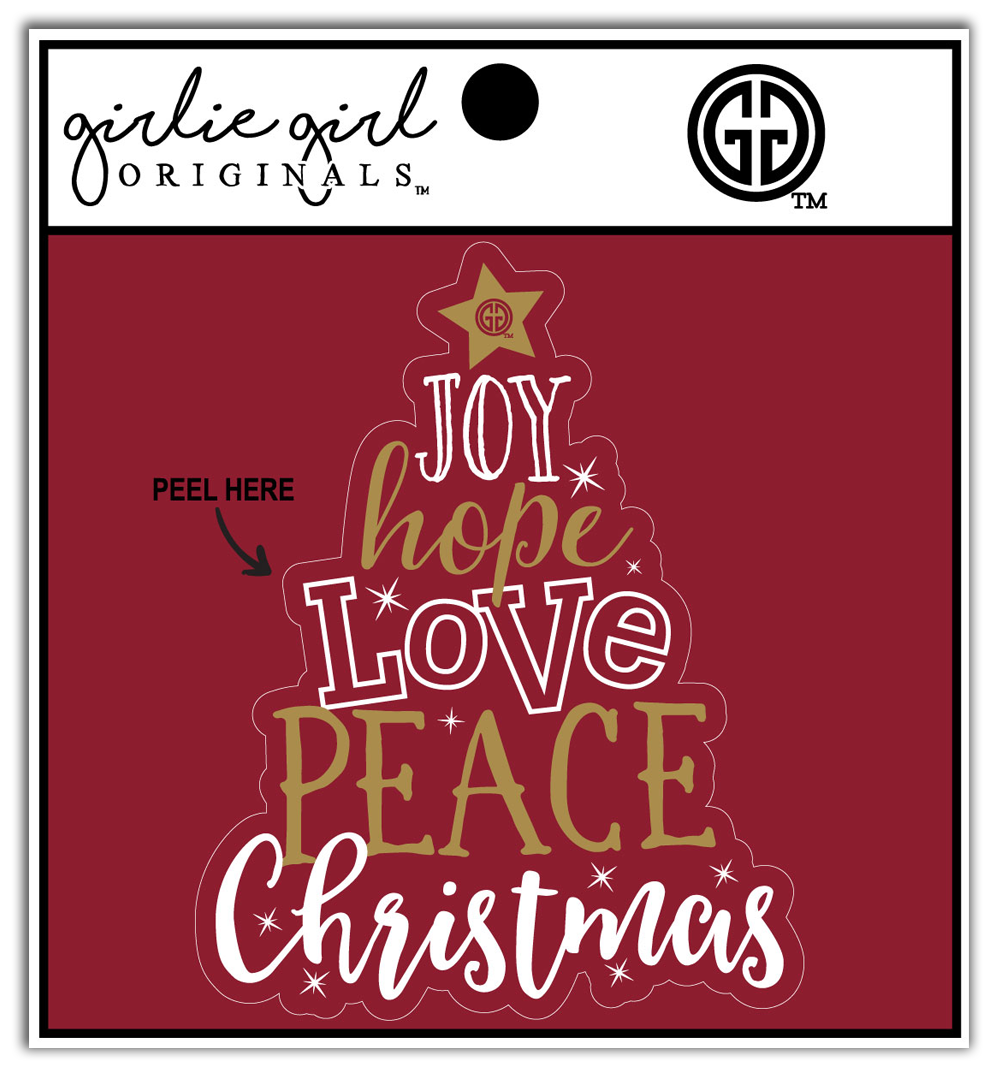 Decal/Sticker Christmas Tree Words 2142