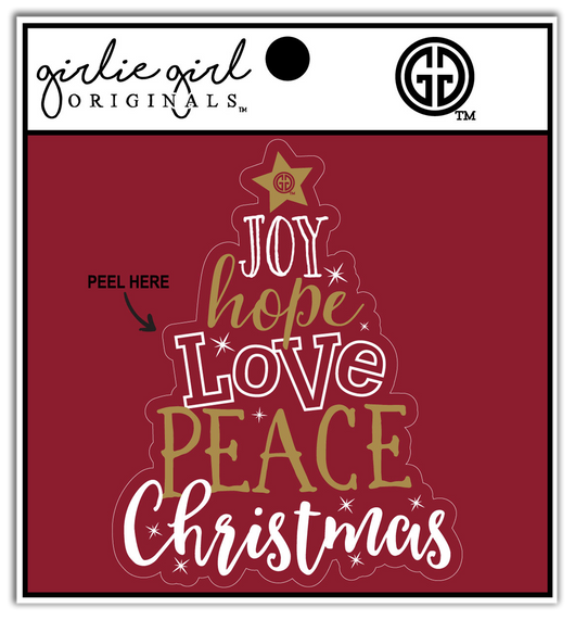 Decal/Sticker Christmas Tree Words 2142
