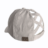 BT-937 Corduroy Criss Cross Cap Beige