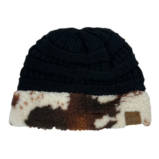 Hat-47 Cow Beanie Black