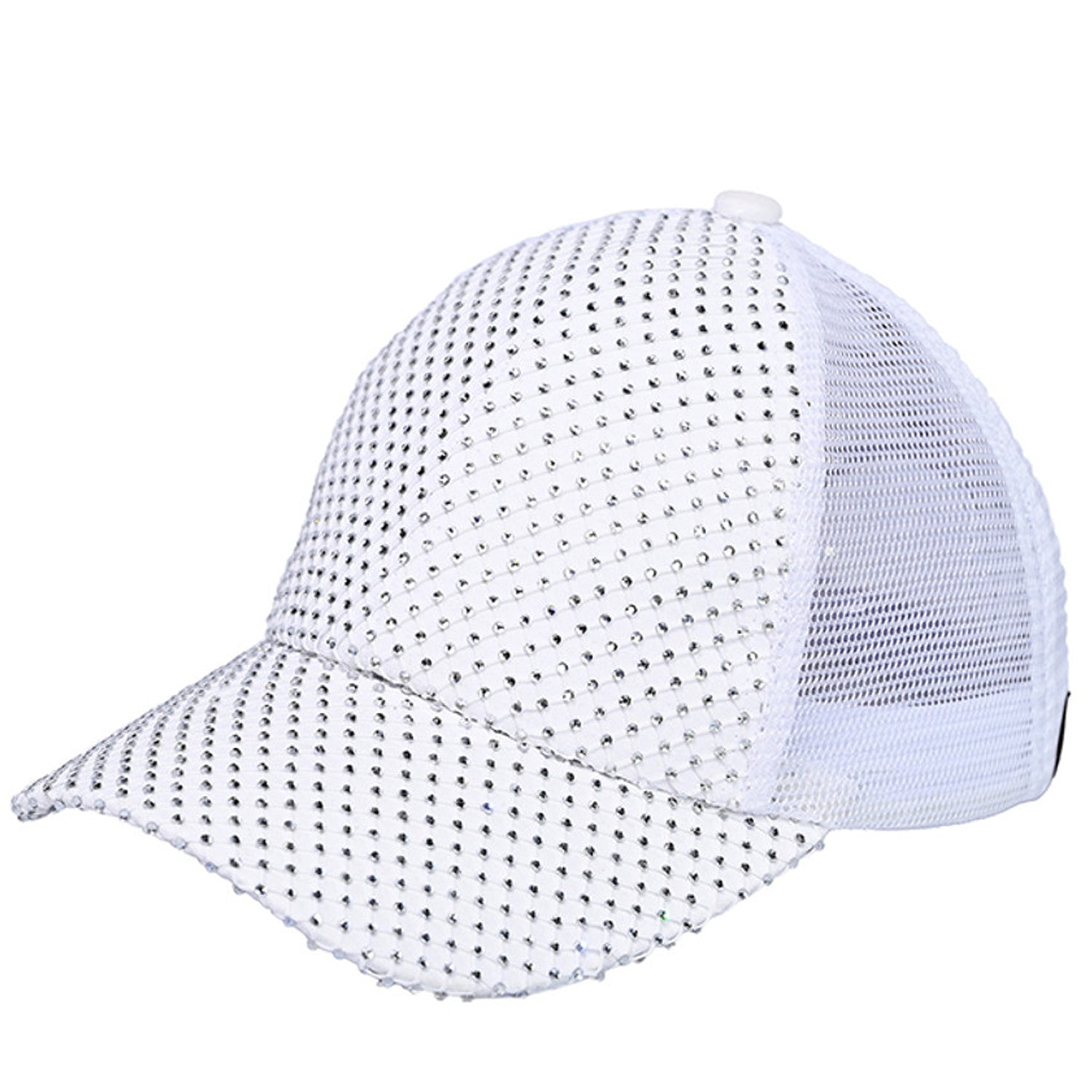 BAB-8040 WHITE CLEAR DIAMOND CAP
