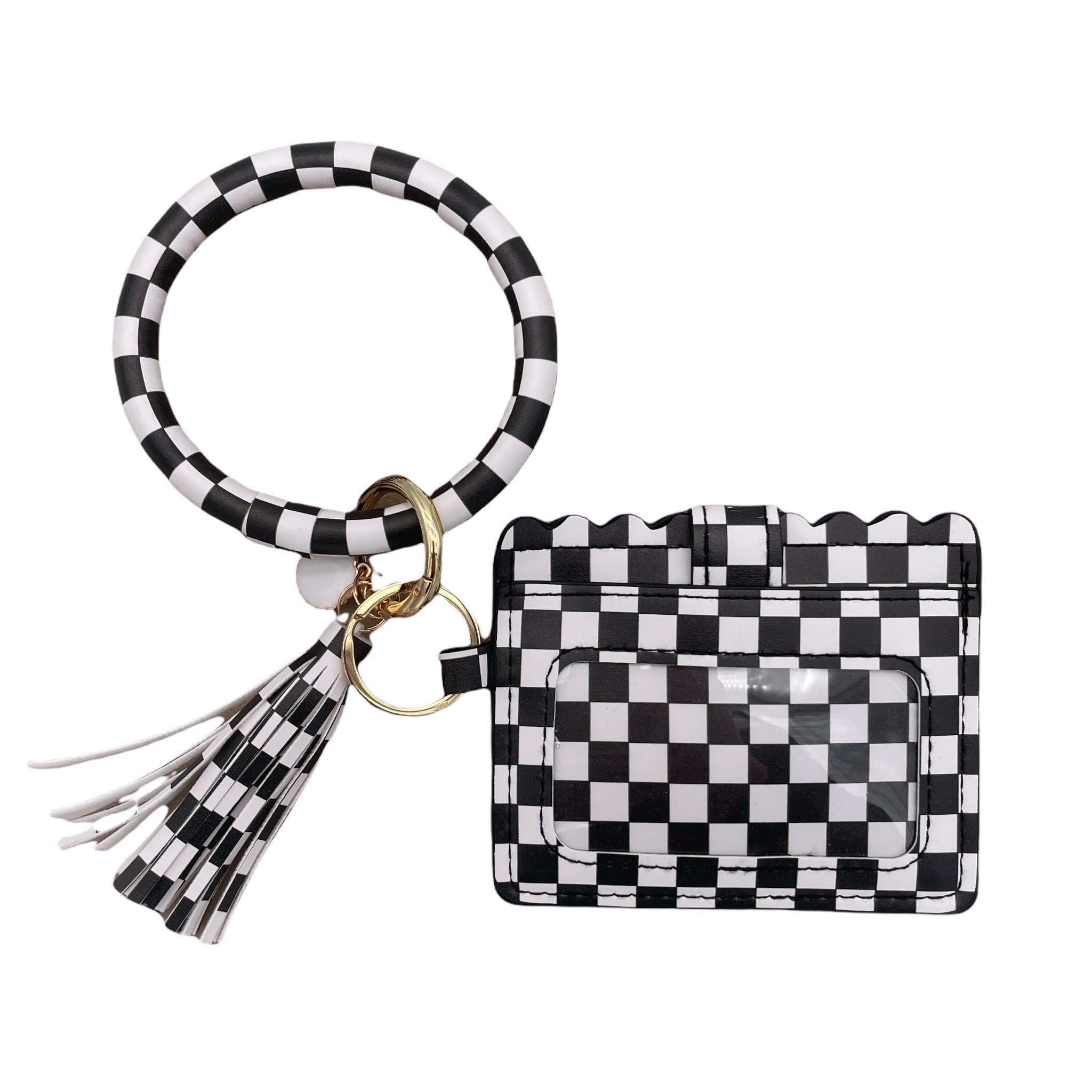 CL-7848 Wristlet ID Wallet Check Black