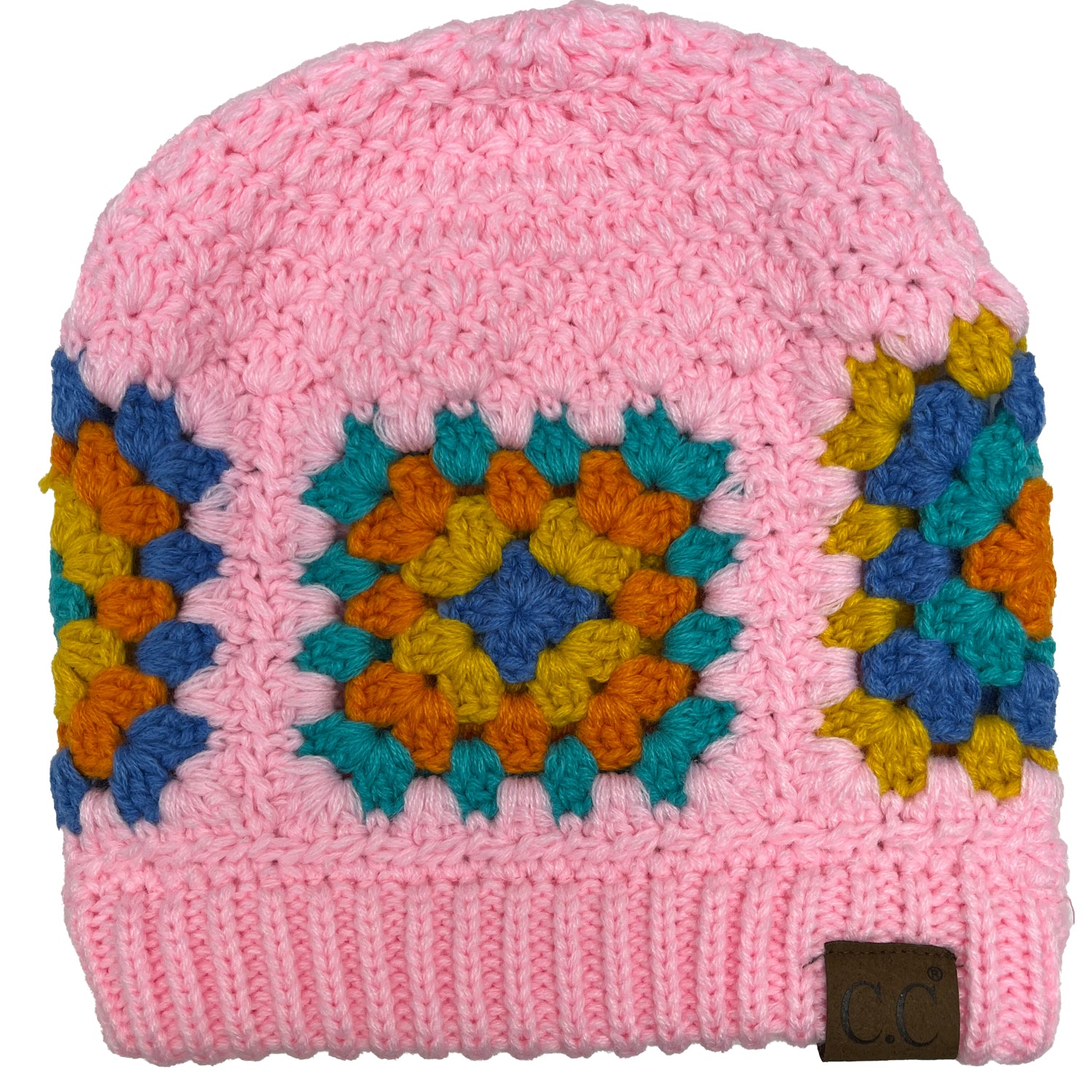 Hat-7393 C.C Hand Crocheted Beanie-Light Pink