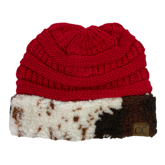 Hat-47 Cow Beanie Red