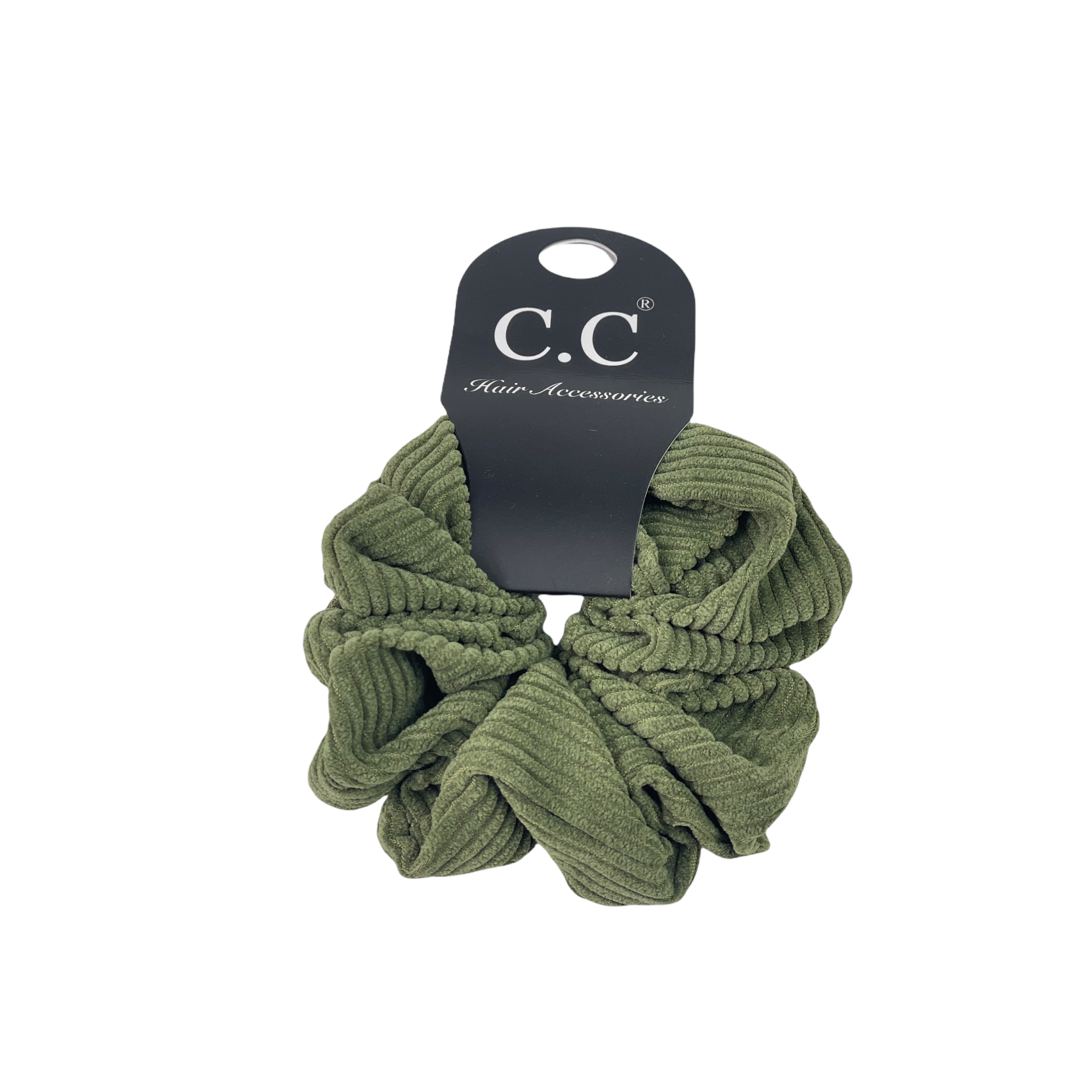 SCR-03 C.C CORDUROY SCRUNCHIE OLIVE