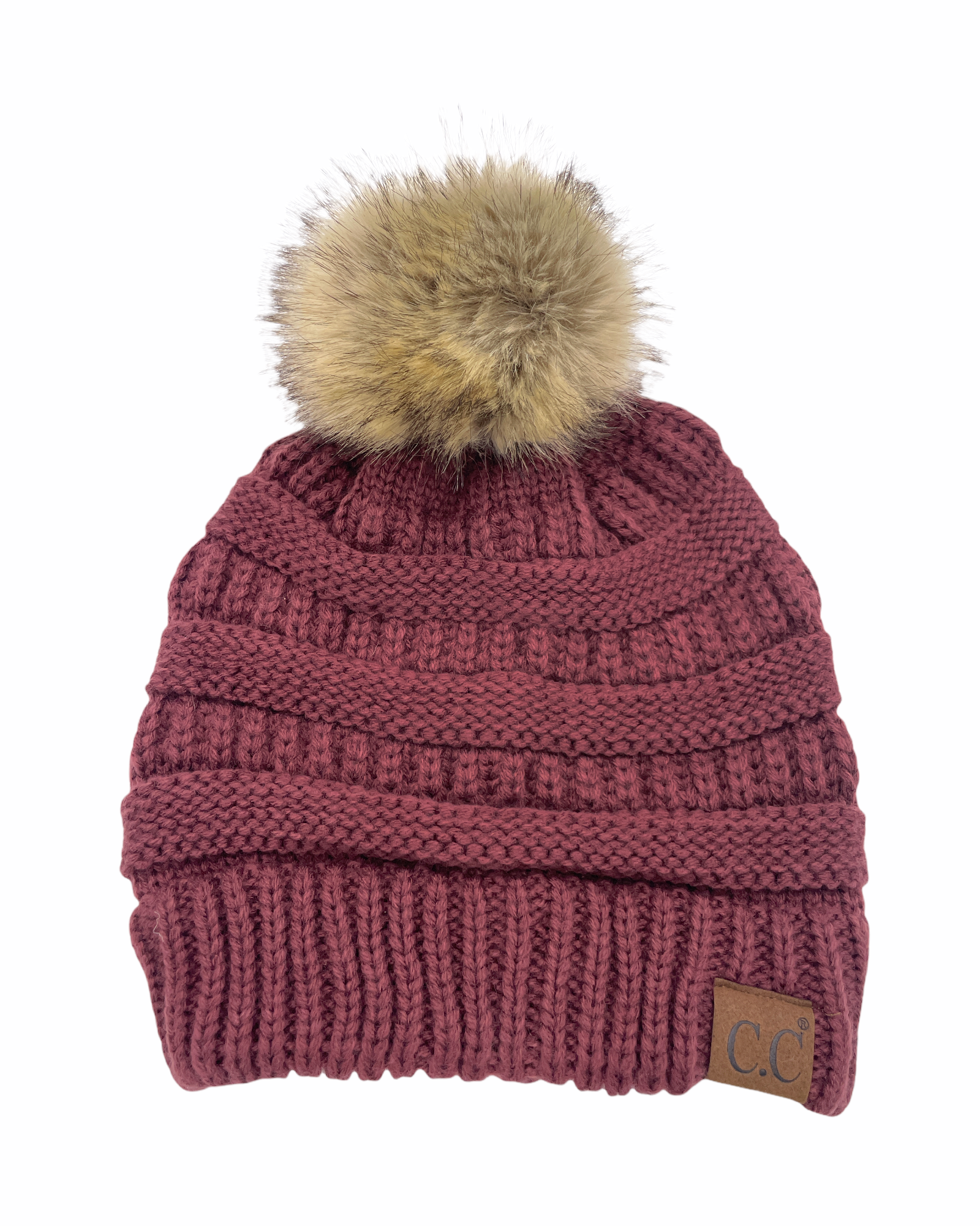 Hat-43 BEANIE W/FAUX FUR POM - MONACO