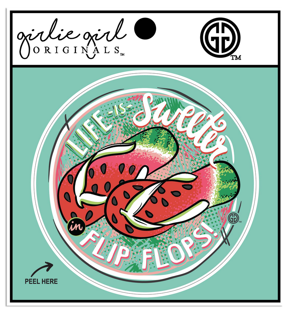 Decal/Sticker Watermelon Flip Flop 2473 – girliegirloriginals
