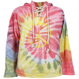 GGO-2497 Girlie Girl Originals Peace Sign Sweatshirt Hoodie Tie Dye - Circus Swirl
