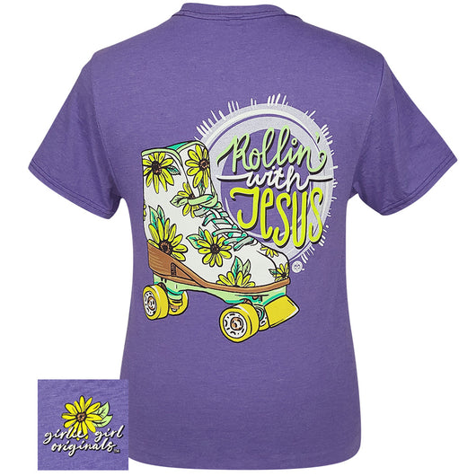 Rollin with Jesus Retro Heather Purple SS-2469