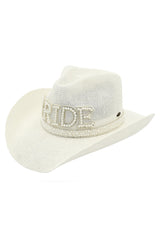 CBC-02 Cowgirl Hat Bride White Clear