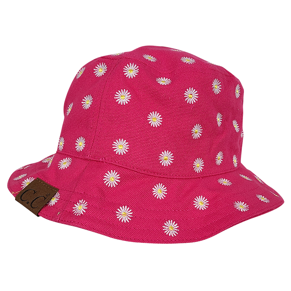 KB-005 C.C Daisy Rain Bucket Hat Hot Pink