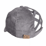 BT-937 Corduroy Criss Cross Cap Grey