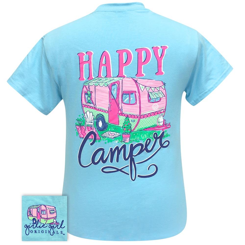 t shirt camper Happy Camper-Sky Blue SS-2258 Sky Blue / Youth Large