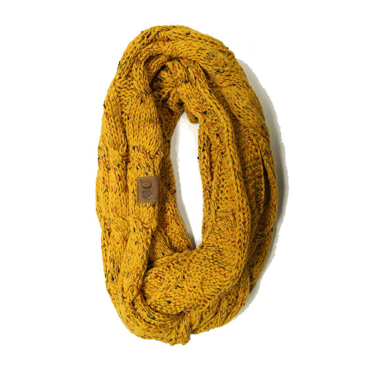 SF-33 Mustard Speckled Infinity Scarf