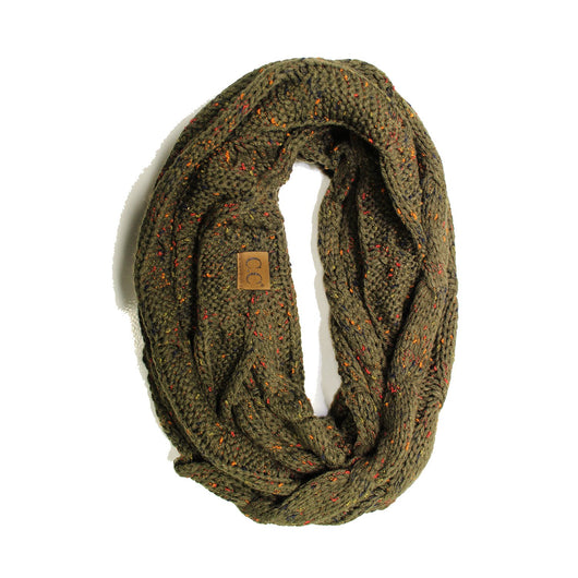 SF-33 New Olive Speckled Infinity Scarf